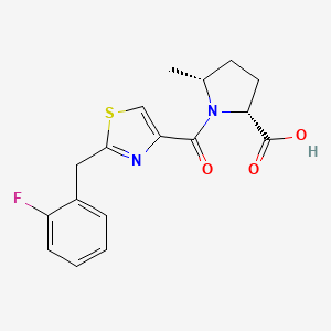 (2R,5R)-1-[2-[(2-fluorophenyl)methyl]-1,3-thiazole-4-carbonyl]-5-methylpyrrolidine-2-carboxylic acid