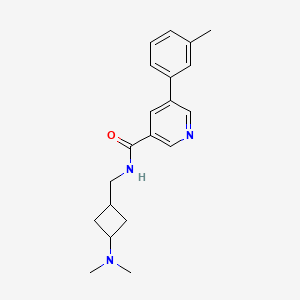 molecular formula C20H25N3O B7339462 N-[[3-(dimethylamino)cyclobutyl]methyl]-5-(3-methylphenyl)pyridine-3-carboxamide 