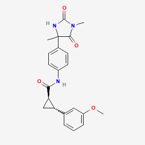 (1R,2R)-N-[4-(1,4-dimethyl-2,5-dioxoimidazolidin-4-yl)phenyl]-2-(3-methoxyphenyl)cyclopropane-1-carboxamide