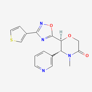 (5R,6S)-4-methyl-5-pyridin-3-yl-6-(3-thiophen-3-yl-1,2,4-oxadiazol-5-yl)morpholin-3-one