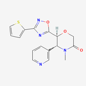 (5R,6S)-4-methyl-5-pyridin-3-yl-6-(3-thiophen-2-yl-1,2,4-oxadiazol-5-yl)morpholin-3-one