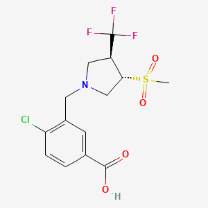 4-chloro-3-[[(3S,4S)-3-methylsulfonyl-4-(trifluoromethyl)pyrrolidin-1-yl]methyl]benzoic acid