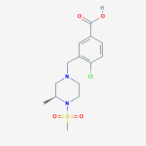 4-chloro-3-[[(3R)-3-methyl-4-methylsulfonylpiperazin-1-yl]methyl]benzoic acid