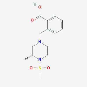 2-[[(3R)-3-methyl-4-methylsulfonylpiperazin-1-yl]methyl]benzoic acid