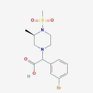 2-(3-bromophenyl)-2-[(3R)-3-methyl-4-methylsulfonylpiperazin-1-yl]acetic acid