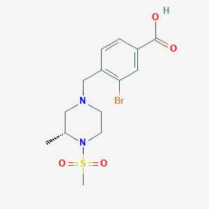 3-bromo-4-[[(3R)-3-methyl-4-methylsulfonylpiperazin-1-yl]methyl]benzoic acid