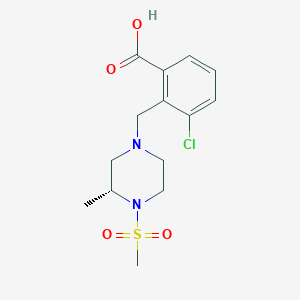 3-chloro-2-[[(3R)-3-methyl-4-methylsulfonylpiperazin-1-yl]methyl]benzoic acid