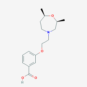 molecular formula C16H23NO4 B7339721 3-[2-[(2S,7R)-2,7-dimethyl-1,4-oxazepan-4-yl]ethoxy]benzoic acid 