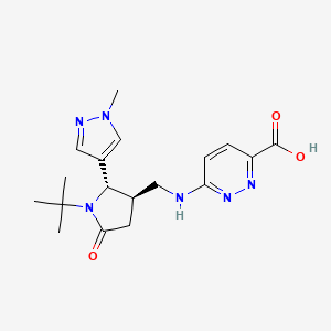 6-[[(2S,3R)-1-tert-butyl-2-(1-methylpyrazol-4-yl)-5-oxopyrrolidin-3-yl]methylamino]pyridazine-3-carboxylic acid