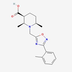 (2S,3S,6R)-2,6-dimethyl-1-[[3-(2-methylphenyl)-1,2,4-oxadiazol-5-yl]methyl]piperidine-3-carboxylic acid