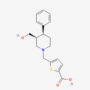 5-[[(3S,4S)-3-(hydroxymethyl)-4-phenylpiperidin-1-yl]methyl]thiophene-2-carboxylic acid