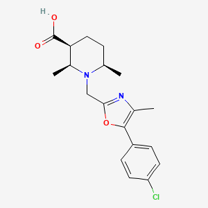 (2S,3S,6R)-1-[[5-(4-chlorophenyl)-4-methyl-1,3-oxazol-2-yl]methyl]-2,6-dimethylpiperidine-3-carboxylic acid