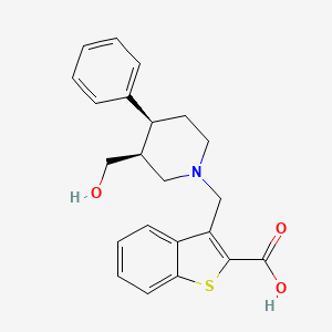 3-[[(3S,4S)-3-(hydroxymethyl)-4-phenylpiperidin-1-yl]methyl]-1-benzothiophene-2-carboxylic acid