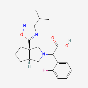 2-[(3aR,6aR)-3a-(3-propan-2-yl-1,2,4-oxadiazol-5-yl)-1,3,4,5,6,6a-hexahydrocyclopenta[c]pyrrol-2-yl]-2-(2-fluorophenyl)acetic acid