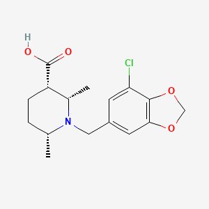 (2S,3S,6R)-1-[(7-chloro-1,3-benzodioxol-5-yl)methyl]-2,6-dimethylpiperidine-3-carboxylic acid