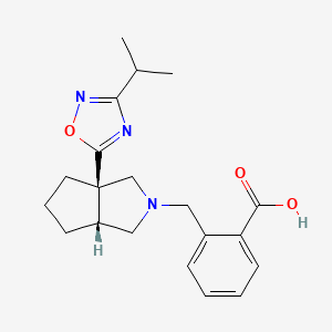 2-[[(3aR,6aR)-3a-(3-propan-2-yl-1,2,4-oxadiazol-5-yl)-1,3,4,5,6,6a-hexahydrocyclopenta[c]pyrrol-2-yl]methyl]benzoic acid