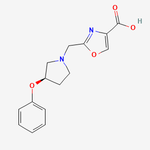 2-[[(3R)-3-phenoxypyrrolidin-1-yl]methyl]-1,3-oxazole-4-carboxylic acid