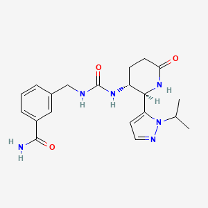 3-[[[(2R,3R)-6-oxo-2-(2-propan-2-ylpyrazol-3-yl)piperidin-3-yl]carbamoylamino]methyl]benzamide