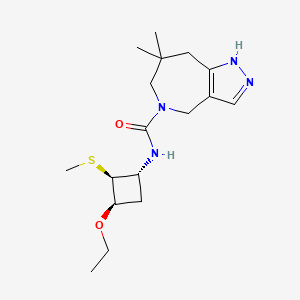 N-[(1R,2S,3R)-3-ethoxy-2-methylsulfanylcyclobutyl]-7,7-dimethyl-1,4,6,8-tetrahydropyrazolo[4,3-c]azepine-5-carboxamide