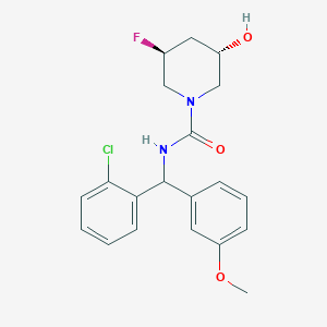 (3S,5S)-N-[(2-chlorophenyl)-(3-methoxyphenyl)methyl]-3-fluoro-5-hydroxypiperidine-1-carboxamide