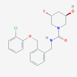 (3R,5R)-N-[[2-[(2-chlorophenoxy)methyl]phenyl]methyl]-3-fluoro-5-hydroxypiperidine-1-carboxamide