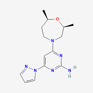 4-[(2S,7R)-2,7-dimethyl-1,4-oxazepan-4-yl]-6-pyrazol-1-ylpyrimidin-2-amine