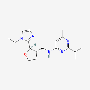 N-[[(2R,3S)-2-(1-ethylimidazol-2-yl)oxolan-3-yl]methyl]-6-methyl-2-propan-2-ylpyrimidin-4-amine