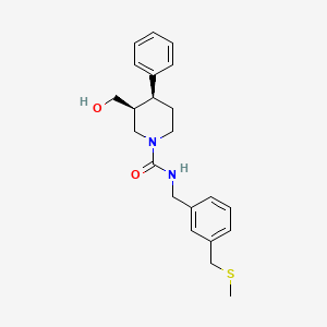 (3S,4S)-3-(hydroxymethyl)-N-[[3-(methylsulfanylmethyl)phenyl]methyl]-4-phenylpiperidine-1-carboxamide