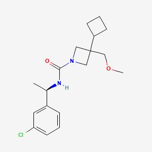 N-[(1R)-1-(3-chlorophenyl)ethyl]-3-cyclobutyl-3-(methoxymethyl)azetidine-1-carboxamide