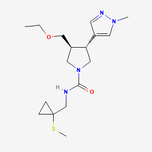 (3S,4R)-3-(ethoxymethyl)-4-(1-methylpyrazol-4-yl)-N-[(1-methylsulfanylcyclopropyl)methyl]pyrrolidine-1-carboxamide