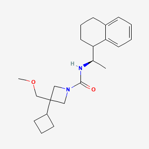 3-cyclobutyl-3-(methoxymethyl)-N-[(1R)-1-(1,2,3,4-tetrahydronaphthalen-1-yl)ethyl]azetidine-1-carboxamide