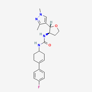 1-[(2S,3R)-2-(1,3-dimethylpyrazol-4-yl)oxolan-3-yl]-3-[4-(4-fluorophenyl)cyclohex-3-en-1-yl]urea