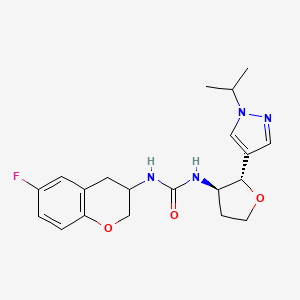 1-(6-fluoro-3,4-dihydro-2H-chromen-3-yl)-3-[(2S,3R)-2-(1-propan-2-ylpyrazol-4-yl)oxolan-3-yl]urea