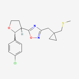 5-[(2R,3R)-2-(4-chlorophenyl)oxolan-3-yl]-3-[[1-(methylsulfanylmethyl)cyclopropyl]methyl]-1,2,4-oxadiazole