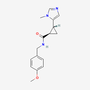 (1R,2R)-N-[(4-methoxyphenyl)methyl]-2-(3-methylimidazol-4-yl)cyclopropane-1-carboxamide