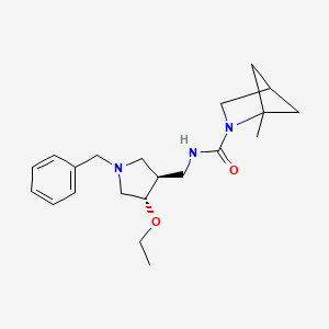 molecular formula C21H31N3O2 B7340837 N-[[(3R,4S)-1-benzyl-4-ethoxypyrrolidin-3-yl]methyl]-1-methyl-2-azabicyclo[2.1.1]hexane-2-carboxamide 