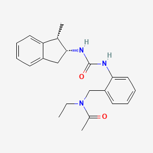 N-ethyl-N-[[2-[[(1S,2R)-1-methyl-2,3-dihydro-1H-inden-2-yl]carbamoylamino]phenyl]methyl]acetamide