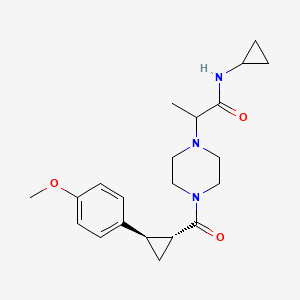 N-cyclopropyl-2-[4-[(1R,2R)-2-(4-methoxyphenyl)cyclopropanecarbonyl]piperazin-1-yl]propanamide