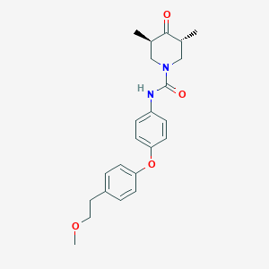 (3R,5R)-N-[4-[4-(2-methoxyethyl)phenoxy]phenyl]-3,5-dimethyl-4-oxopiperidine-1-carboxamide