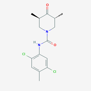 molecular formula C15H18Cl2N2O2 B7340902 (3R,5R)-N-(2,5-dichloro-4-methylphenyl)-3,5-dimethyl-4-oxopiperidine-1-carboxamide 