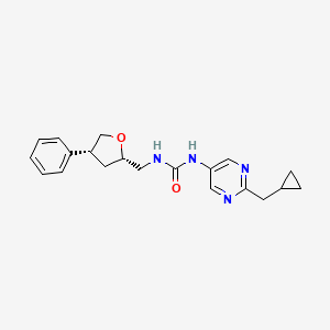 1-[2-(cyclopropylmethyl)pyrimidin-5-yl]-3-[[(2S,4R)-4-phenyloxolan-2-yl]methyl]urea