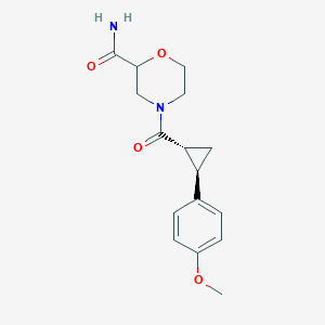 4-[(1R,2R)-2-(4-methoxyphenyl)cyclopropanecarbonyl]morpholine-2-carboxamide