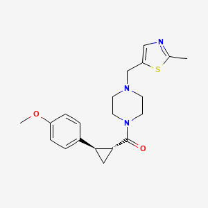 [(1R,2R)-2-(4-methoxyphenyl)cyclopropyl]-[4-[(2-methyl-1,3-thiazol-5-yl)methyl]piperazin-1-yl]methanone