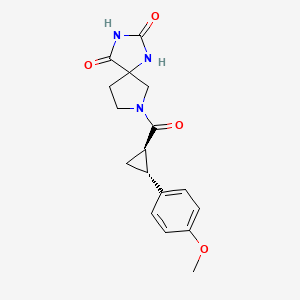 7-[(1R,2R)-2-(4-methoxyphenyl)cyclopropanecarbonyl]-1,3,7-triazaspiro[4.4]nonane-2,4-dione