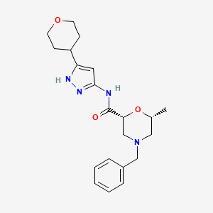 (2R,6R)-4-benzyl-6-methyl-N-[5-(oxan-4-yl)-1H-pyrazol-3-yl]morpholine-2-carboxamide