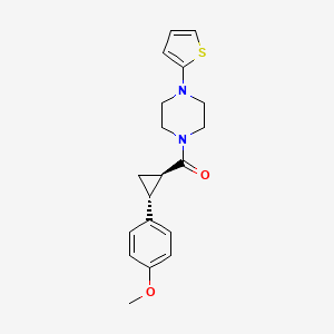 molecular formula C19H22N2O2S B7341205 [(1R,2R)-2-(4-methoxyphenyl)cyclopropyl]-(4-thiophen-2-ylpiperazin-1-yl)methanone 