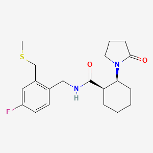 (1R,2S)-N-[[4-fluoro-2-(methylsulfanylmethyl)phenyl]methyl]-2-(2-oxopyrrolidin-1-yl)cyclohexane-1-carboxamide