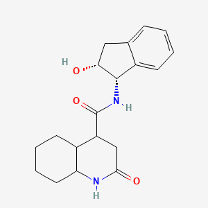 N-[(1S,2R)-2-hydroxy-2,3-dihydro-1H-inden-1-yl]-2-oxo-3,4,4a,5,6,7,8,8a-octahydro-1H-quinoline-4-carboxamide