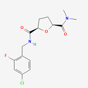 (2S,5R)-5-N-[(4-chloro-2-fluorophenyl)methyl]-2-N,2-N-dimethyloxolane-2,5-dicarboxamide