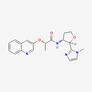 (2S)-N-[(2R,3R)-2-(1-methylimidazol-2-yl)oxolan-3-yl]-2-quinolin-3-yloxypropanamide